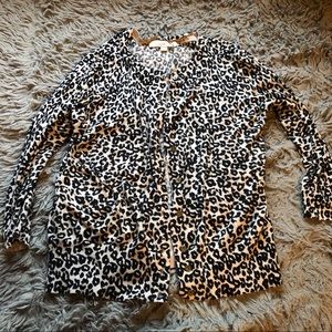 Loft Leopard Cardigan Size Large